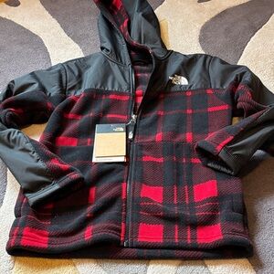 The North Face Kids Plaid Red and Black Puffer Jacket